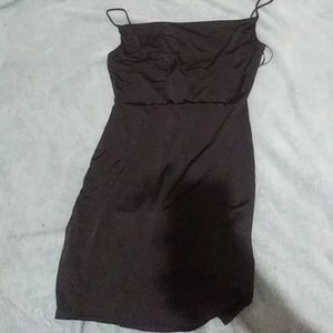 All black silk dress